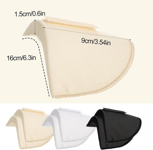 3 Pairs Shoulder Pads for Womens Clothing, Reusable Detachable Anti-Slip Soft Sponge Pads for Womens Clothing, Thickening for Blazer Suit Jacket Dress Clothing (Black, White, Skin) in Kuwait