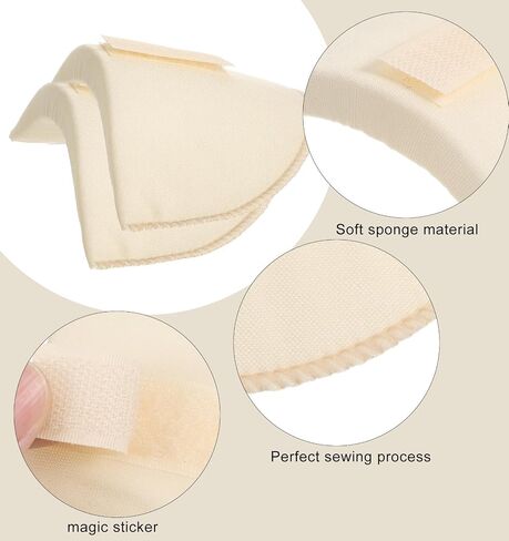 3 Pairs Shoulder Pads for Womens Clothing, Reusable Detachable Anti-Slip Soft Sponge Pads for Womens Clothing, Thickening for Blazer Suit Jacket Dress Clothing (Black, White, Skin) in Kuwait