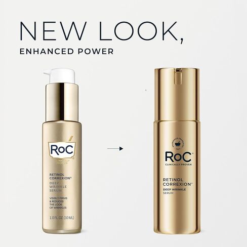 RoC Retinol Correxion Deep Wrinkle Retinol Face Serum with Ascorbic Acid, Daily Anti-Aging Skin Care Treatment for Fine Lines, Dark Spots, Acne Scars, 1 Ounce (Packaging May Vary) in Kuwait