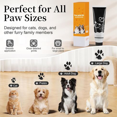 Nabance Pet Paw Print Paint for Dogs & Cats, Non-Toxic Keepsake, 2.54 fl oz in Kuwait