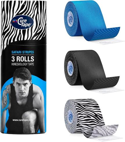 CureTape Waterproof Kinesiology Tape 3 Rolls (2"x8ft) | Latex-Free Medical Kinesiology Tape | Kinesio Tape for Sports & Fitness | Kinesiology Recovery Tape for Extreme Sports Conditions in Kuwait