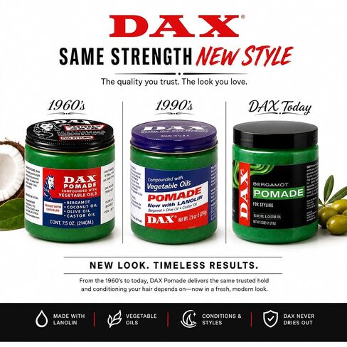 DAX Pomade Compounded With Vegetable Oils, 7.5 Ounce in Saudi Arabia