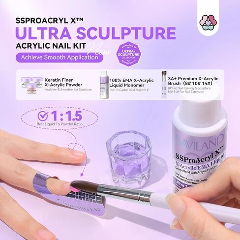Saviland Acrylic Nail Kit with Drill and U V Light – Clear White Pink Acrylic Powder Acrylic Liquid Black Red White Gel Nail Polish Nail Tools Acrylic Nail Kit for Nail Art Acrylic Nails Gel Nails DIY in Saudi Arabia
