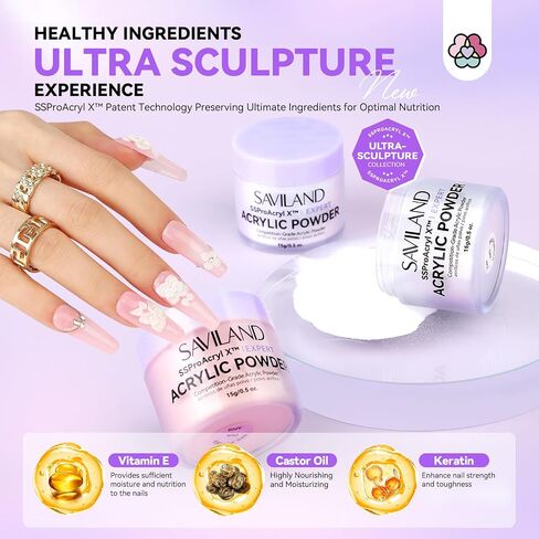 Saviland Acrylic Nail Kit with Drill and U V Light – Clear White Pink Acrylic Powder Acrylic Liquid Black Red White Gel Nail Polish Nail Tools Acrylic Nail Kit for Nail Art Acrylic Nails Gel Nails DIY in Saudi Arabia