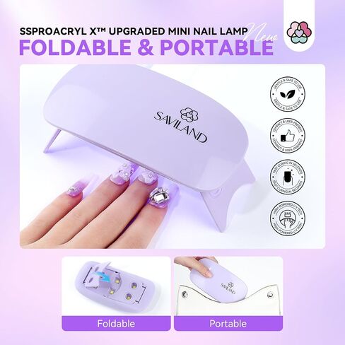 Saviland Acrylic Nail Kit with Drill and U V Light – Clear White Pink Acrylic Powder Acrylic Liquid Black Red White Gel Nail Polish Nail Tools Acrylic Nail Kit for Nail Art Acrylic Nails Gel Nails DIY in Saudi Arabia