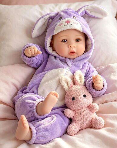 Aori Lifelike Baby Dolls 17 Inch Realistic Girl Doll in Pink Unicorn Outfit in Kuwait