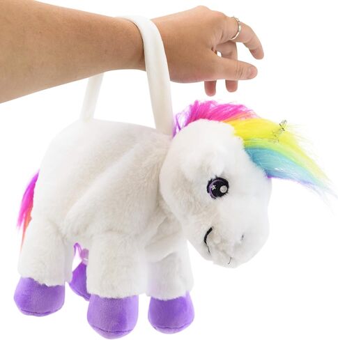 Unicorn Stuffed Animal for Kids (Poppy Purse) - Purple,rainbow,silver in Kuwait