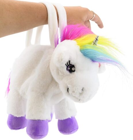 Unicorn Stuffed Animal for Kids (Poppy Purse) - Purple,rainbow,silver in Kuwait