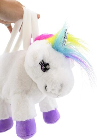 Unicorn Stuffed Animal for Kids (Poppy Purse) - Purple,rainbow,silver in Kuwait