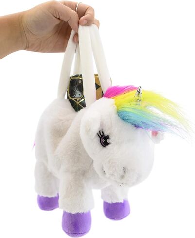 Unicorn Stuffed Animal for Kids (Poppy Purse) - Purple,rainbow,silver in Kuwait