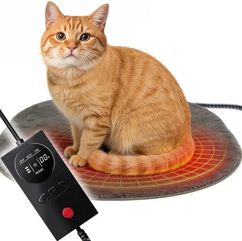 Pressure Activated Pet Heating Pad 18 x 22,Gravity Sensing,Automatic or Manual Mode,Heated Dog Bed with Timer,Adjustable Temperature,Chew Resistant Cord,Waterproof & Washable Heated Pet Bed Mat in Saudi Arabia