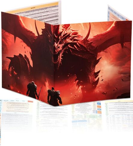 DM Screen for DND 5E, 4-Panel Tri-Fold Printed Quick Cheat Sheet in Saudi Arabia