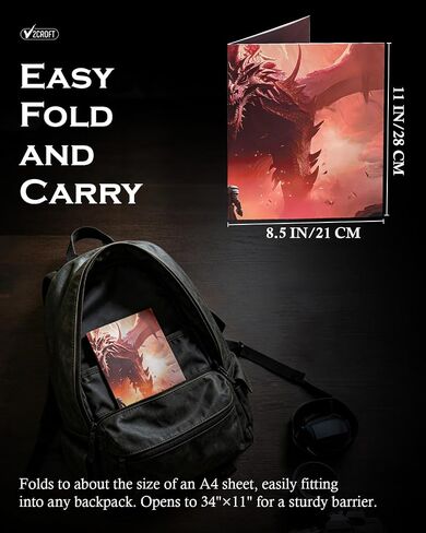 DM Screen for DND 5E, 4-Panel Tri-Fold Printed Quick Cheat Sheet in Saudi Arabia