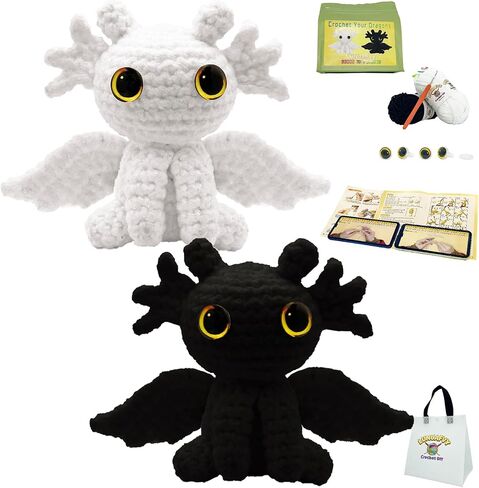 LuNuaFvy Crochet Kit for Beginners - Learn to Crochet 2 Animal for Adults in Kuwait