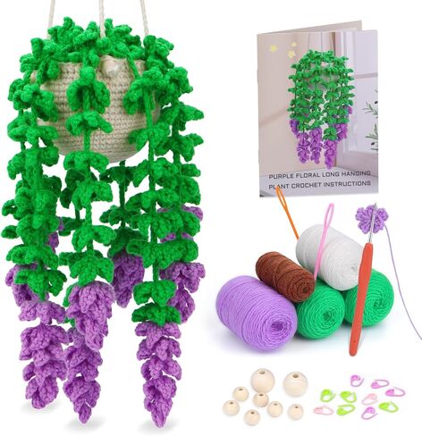 Kogyxe Crochet Kit for Beginners Crochet Hanging Plant with Tutorials in Saudi Arabia
