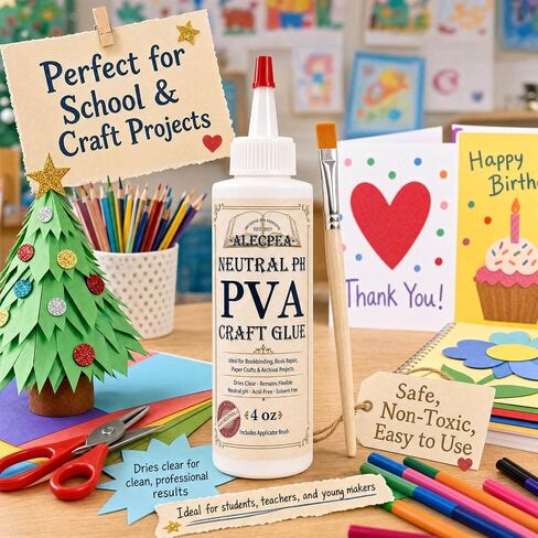 ALECPEA PVA Glue 4 oz for Crafts and Paper Projects in Kuwait
