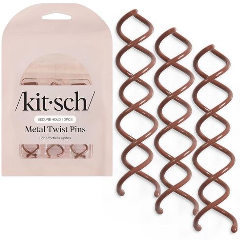 Kitsch U-Shape Bobby Pins - Brown Industrial Hair Pins for Women Hair | Small Bobby Pin for Thin Hair | Stylish Bobby Pins for Thick Hair | Non-Slip Bobby Pins for Styling & Sectioning, 18pcs (Brown) in Saudi Arabia