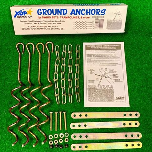 XDP Recreation 70113 Swing Set, Trampoline, & Patio Furniture Metal Ground Anchor Kit Hardware,Bronze in Saudi Arabia
