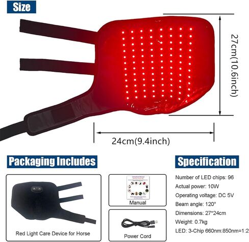 Horse Red Light Therapy Wrap Boot, 660nm 850nm, 3000mAh (Left) in Kuwait