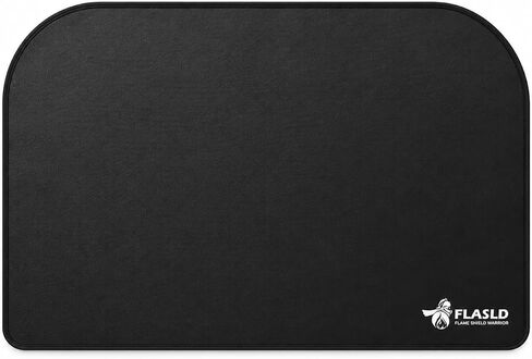 FLASLD Fireplace Mat 25 x 39 in, Heat-Resistant Floor Protector, Black in Saudi Arabia