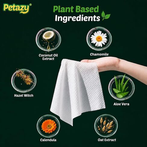 Petazy XL Pet Butt Wipes for Dogs & Cats, Anal Gland Deodorizing, 72 Count in Kuwait