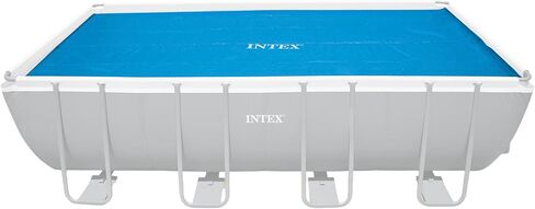 Intex Solar Pool Cover for 18' x 9' Rectangular Frame Outdoor Swimming Pools with Carrying Storage Bag, (Pool Cover Only), Blue in Kuwait