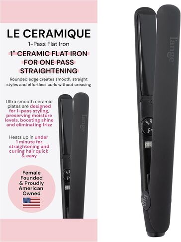 L'ANGE HAIR Le Ceramique 1-Pass Flat Iron Hair Straightener | Fast Heating Ceramic Flat Iron | Best Hot Tools Hair Straightening Iron to Lock in Moisture & Shine | Professional Hair Iron Straightener in Saudi Arabia