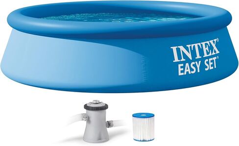 INTEX 28107EH Easy Set Inflatable Swimming Pool Set: 8ft x 24in – Includes 330 GPH Cartridge Filter Pump – Puncture-Resistant Material – 513 Gallon Capacity – 18in Water Depth in Saudi Arabia