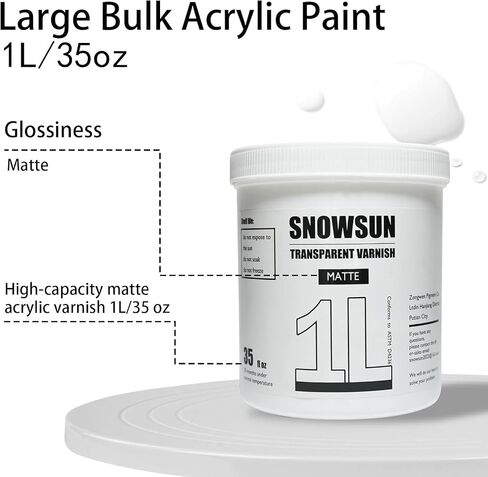 SNOWSUN Matte Varnish 1L for Acrylic Paint Non-Yellowing Sealer in Saudi Arabia