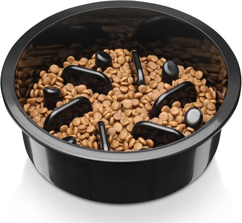 COMESOON Slow Feeder Dog Bowl, Slow Down Eating Anti-Choking Bloat Stop Maze Design Dog Dishes Fit for COMESOON Bowl Stand DB-G03/DB-B03, Black in Kuwait