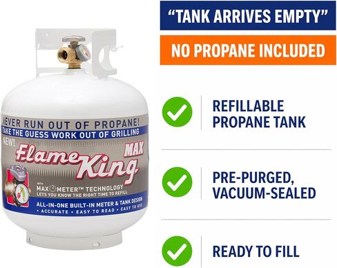 Flame King 20 lb Steel Propane Tank Cylinder and (2-Pack) Flame King Refillable 1LB Propane Cylinders in Kuwait