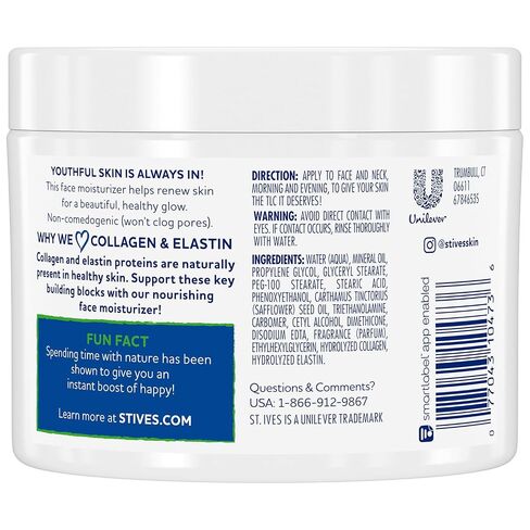 St. Ives Collagen and Elastin Facial Moisturizer For Renewing (Paraben Free/Dermatologist Tested/Cruelty Free), 10 Ounce (Pack of 4) in Kuwait