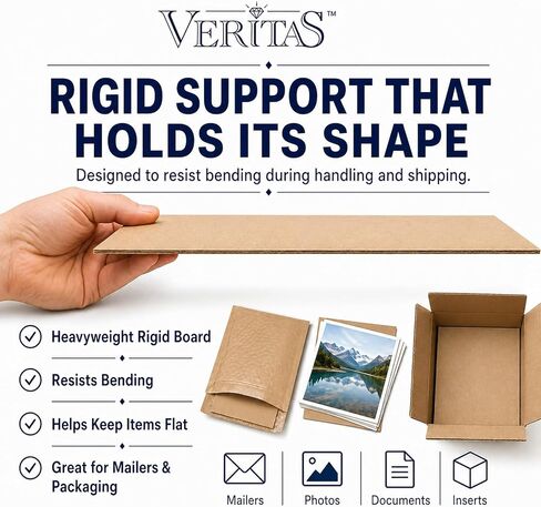 WritePads 26pt Virgin Kraft Chipboard Sheets, 8.5 x 11 Inch Letter Size Heavyweight Rigid Cardboard, Made in USA, Thick Chipboard Backing Boards for Crafts, Packaging & Shipping Protection in Kuwait