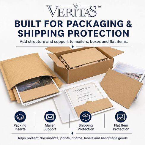 WritePads 26pt Virgin Kraft Chipboard Sheets, 8.5 x 11 Inch Letter Size Heavyweight Rigid Cardboard, Made in USA, Thick Chipboard Backing Boards for Crafts, Packaging & Shipping Protection in Kuwait