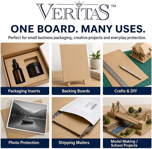 WritePads 26pt Virgin Kraft Chipboard Sheets, 8.5 x 11 Inch Letter Size Heavyweight Rigid Cardboard, Made in USA, Thick Chipboard Backing Boards for Crafts, Packaging & Shipping Protection in Kuwait
