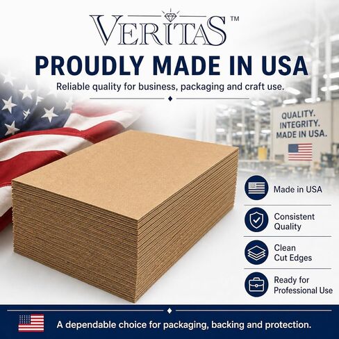WritePads 26pt Virgin Kraft Chipboard Sheets, 8.5 x 11 Inch Letter Size Heavyweight Rigid Cardboard, Made in USA, Thick Chipboard Backing Boards for Crafts, Packaging & Shipping Protection in Kuwait