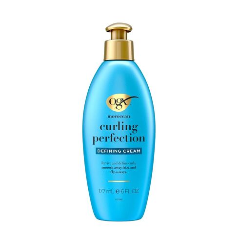 OGX Argan Oil of Morocco Curling Perfection Curl-Defining Cream, Hair-Smoothing Anti-Frizz Cream to Define All Curl Types & Hair Textures, Paraben-Free, Sulfated-Surfactants Free, 6 oz in Kuwait