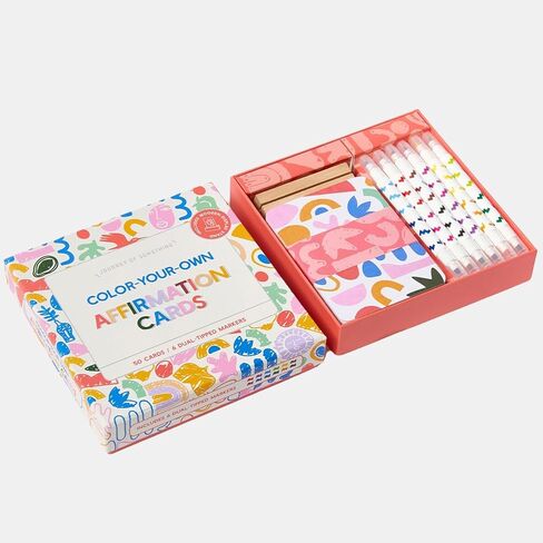 MindfulArt Color Your Own Affirmation Cards - Positivity Kit with Markers in Saudi Arabia