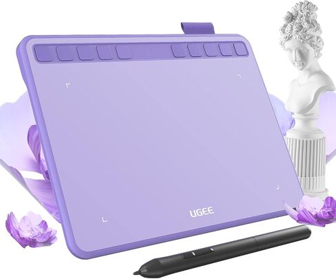UGEE S640 Graphics Drawing Tablet, Digital Draw Art Pad with Pen Battery-Free Stylus Tilt Function 8192 Levels Pressure Sensitivity 10 Express Keys for Mac, Windows PC and Android in Kuwait