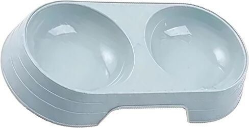 Pet Food and Water Bowl, Double Feeding Bowls, Small Grey, for Cats and Small Dogs, Portable Pet Accessories in Saudi Arabia
