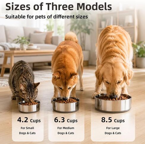 Casfuy Heavy Duty Triple-Wall Insulated Stainless Steel Dog & Cat Bowl, Small: 1-L/ 4.2-Cups in Saudi Arabia