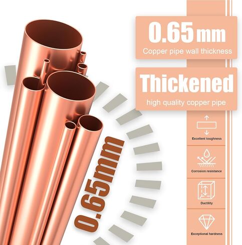 Wostore 25 Ft. Line Set 1/4&1/2 Inch 3/8" PE for Mini Split Air Conditioner Insulated Coil Copper Pipes HVAC with Fittings in Saudi Arabia