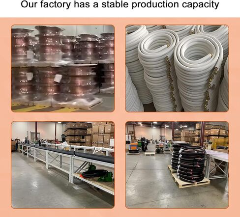 Wostore 25 Ft. Line Set 1/4&1/2 Inch 3/8" PE for Mini Split Air Conditioner Insulated Coil Copper Pipes HVAC with Fittings in Saudi Arabia
