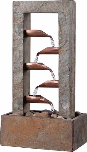 Kenroy Home 51008SLCOP Spillway Indoor Table Water Fountain, Slate and Copper in Kuwait