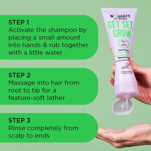 Noughty 97% Natural Get Set Grow Tonic, Leave in Treatment for Thicker and Fuller Looking Hair with Pea Complex and Hyaluronic Acid, Sulphate Free Vegan Haircare 75ml in Kuwait