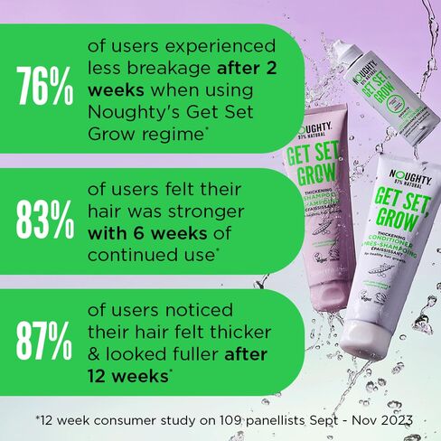 Noughty 97% Natural Get Set Grow Tonic, Leave in Treatment for Thicker and Fuller Looking Hair with Pea Complex and Hyaluronic Acid, Sulphate Free Vegan Haircare 75ml in Kuwait