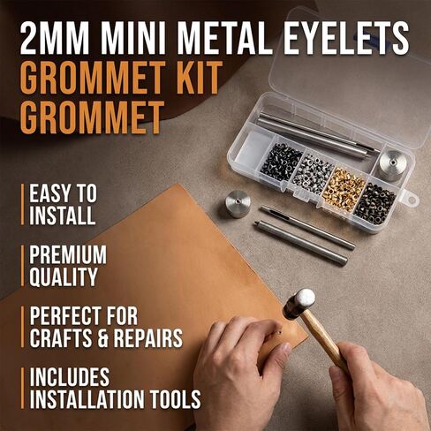 2mm Mini Grommet Kit, 800Pcs Metal Eyelets with 3 Install Tools, 4 Colors in Saudi Arabia