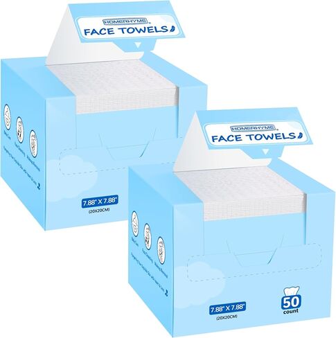 Face Towel, 500 Count Face Wipes Makeup Remover Cloth, Bulk Disposable Ultra-Soft & Lint-Free Degradable Unscented Facial Tissues for Skincare & Surface Cleansing, 7.88" x 7.88" in Saudi Arabia