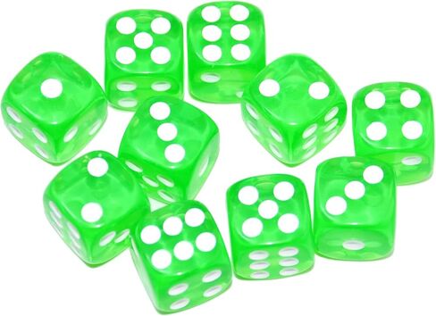 SmartDealsPro 10-Pack D6 Six Sided 16mm Transparent Dice Die for DND, MTG, RPG, Tenzi, Yahtze, Bunco, Table Borad Games, Math Teaching in Saudi Arabia