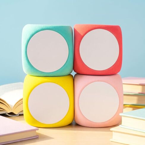 6 Pcs Dry Erase Foam Dice Set, 3.15 Inch Blank White Board Dice for Classroom Games,Learning Activities, Math Practice, Letter Drawing and Group Teaching Supplies in Kuwait